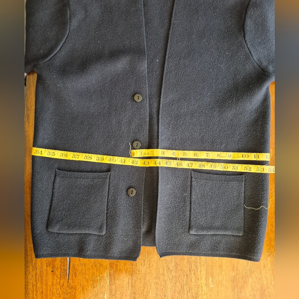 Black Cardigan with Gray Stripes - Picture 5 of 6
